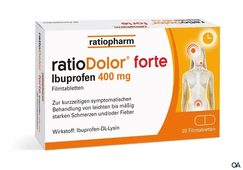 ratioDolor® forte Ibuprofen 400 mg Filmtabletten ratioDolor® forte Ibuprofen 400 mg Filmtabletten
