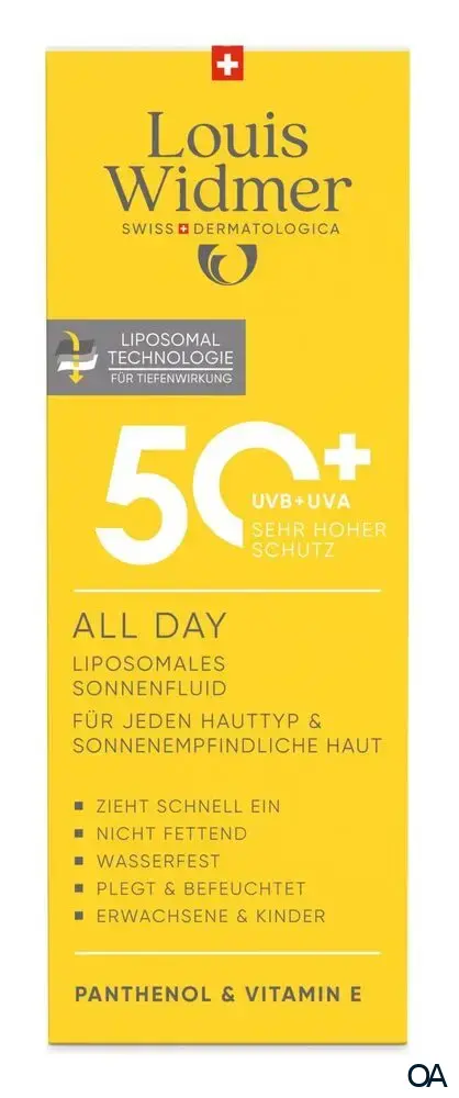 Louis Widmer suncare All Day 50+ Liposomales Sonnenfluid - leicht parfümiert