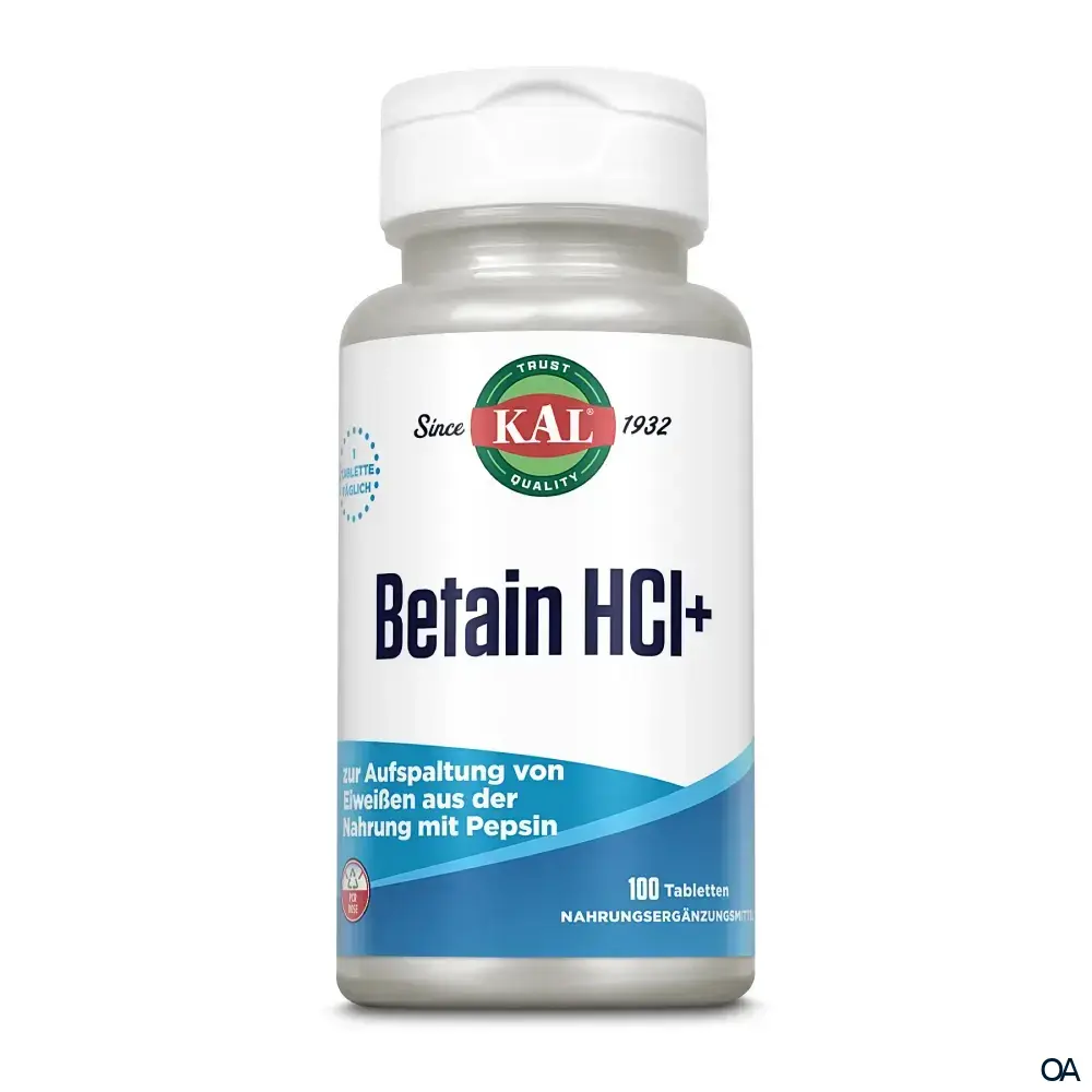 KAL Betain HCL+ 250 mg Tabletten KAL Betain HCL+ 250 mg Tabletten
