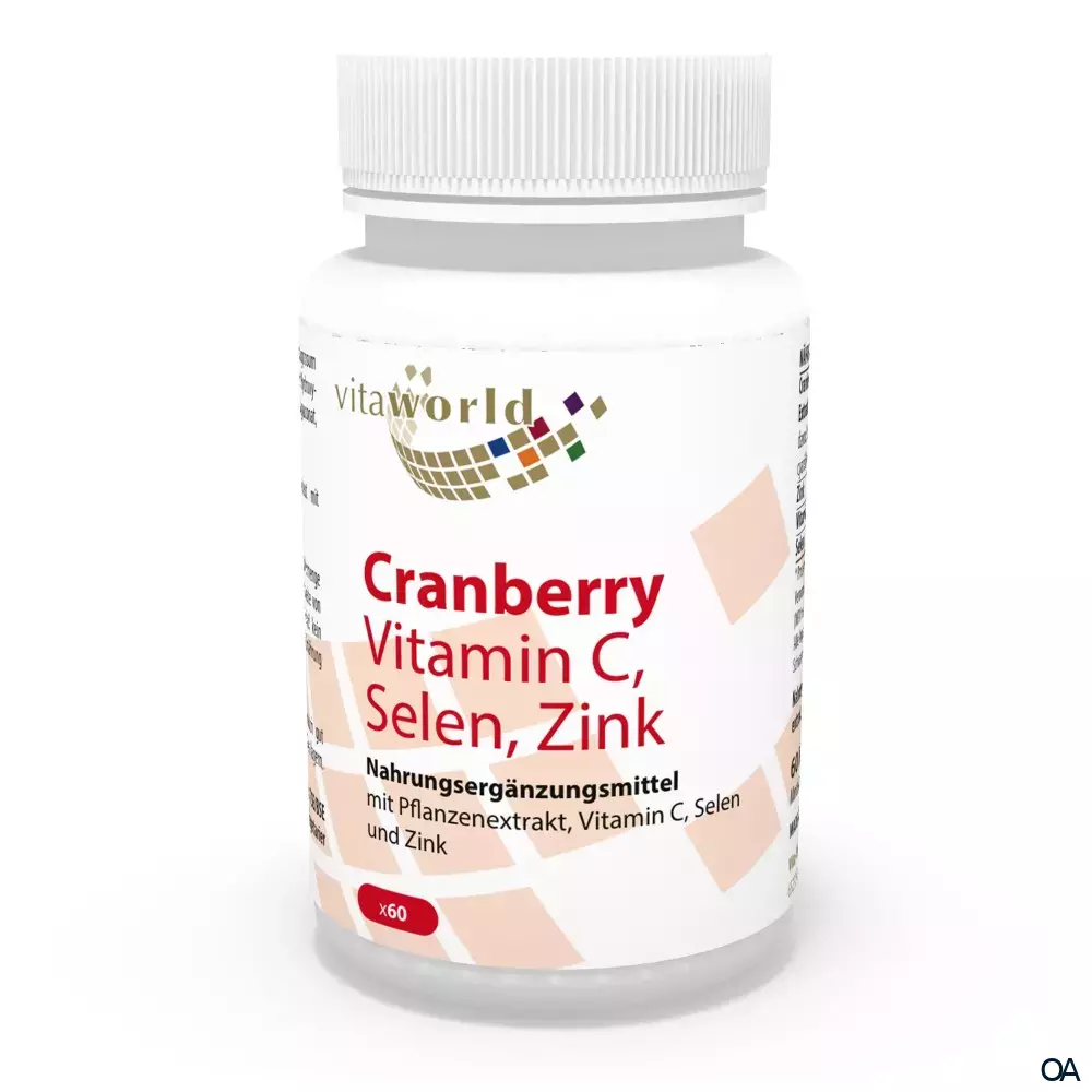 Vitaworld Cranberry + Vitamin C, Selen, Zink Kapseln Vitaworld Cranberry + Vitamin C, Selen, Zink Kapseln