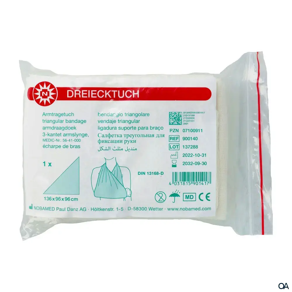 Nobamed Armtragetuch weiß, 96 x 96 x 136 cm