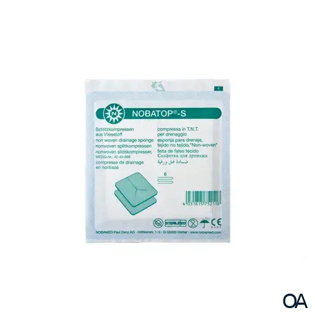 NOBATOP®-S Schlitzkompresse 6-fach, steril, 7,5 x 7,5 cm, 50 x 2 Stück NOBATOP®-S Schlitzkompresse 6-fach, steril, 7,5 x 7,5 cm, 50 x 2 Stück