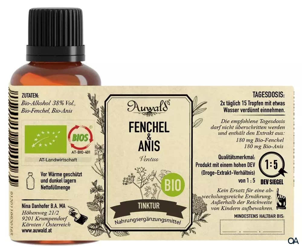 Auwald® Fenchel & Anis - BIO Tropfen (Auszug, Extrakt, Essenz)