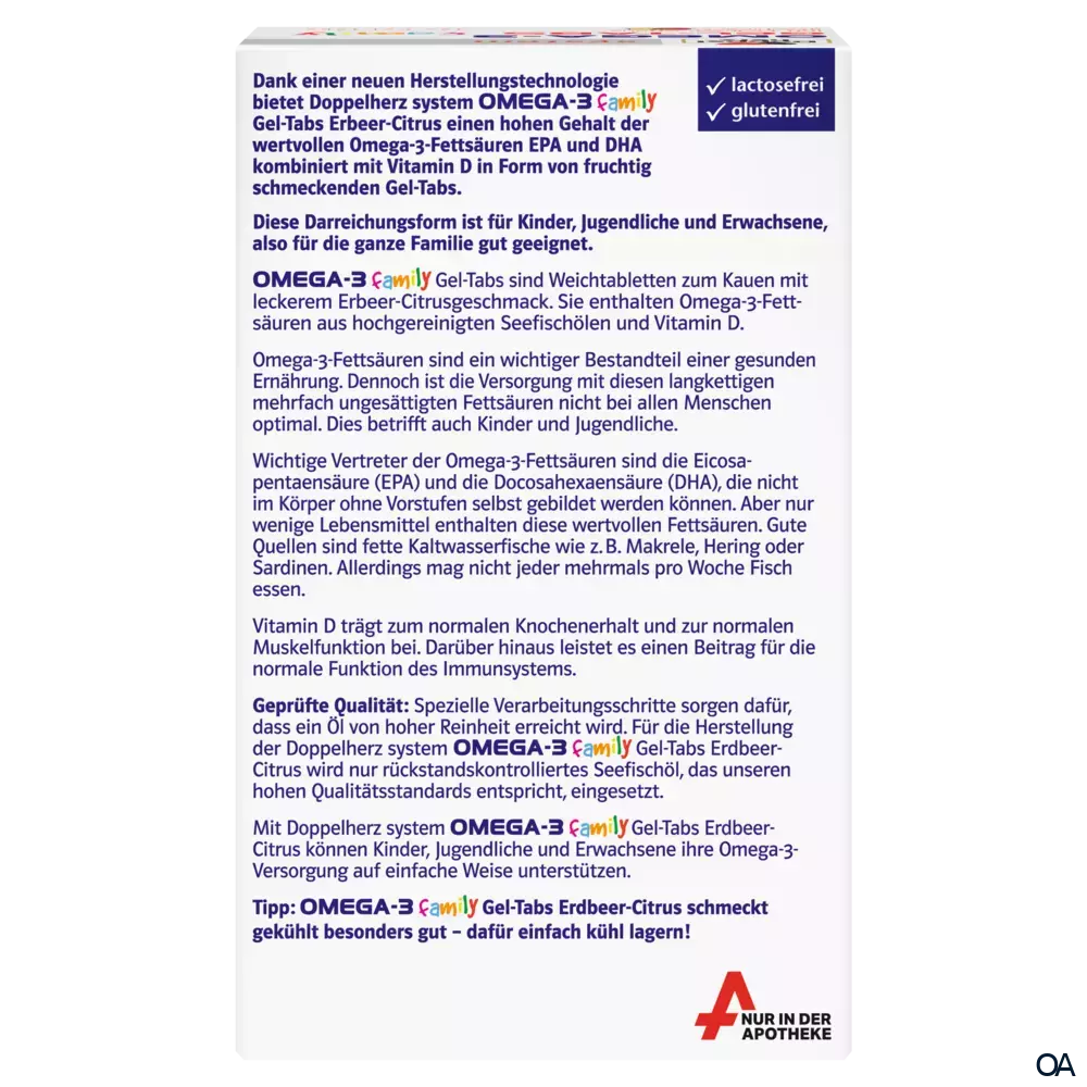 Doppelherz system OMEGA-3 family Gel-Tabs Erdbeer-Citrus