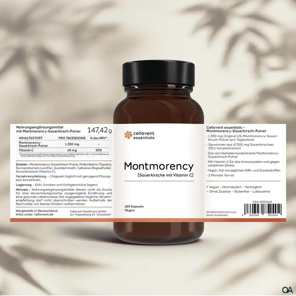 Cellavent Essentials Montmorency [Sauerkirsche mit Vitamin C] Kapseln