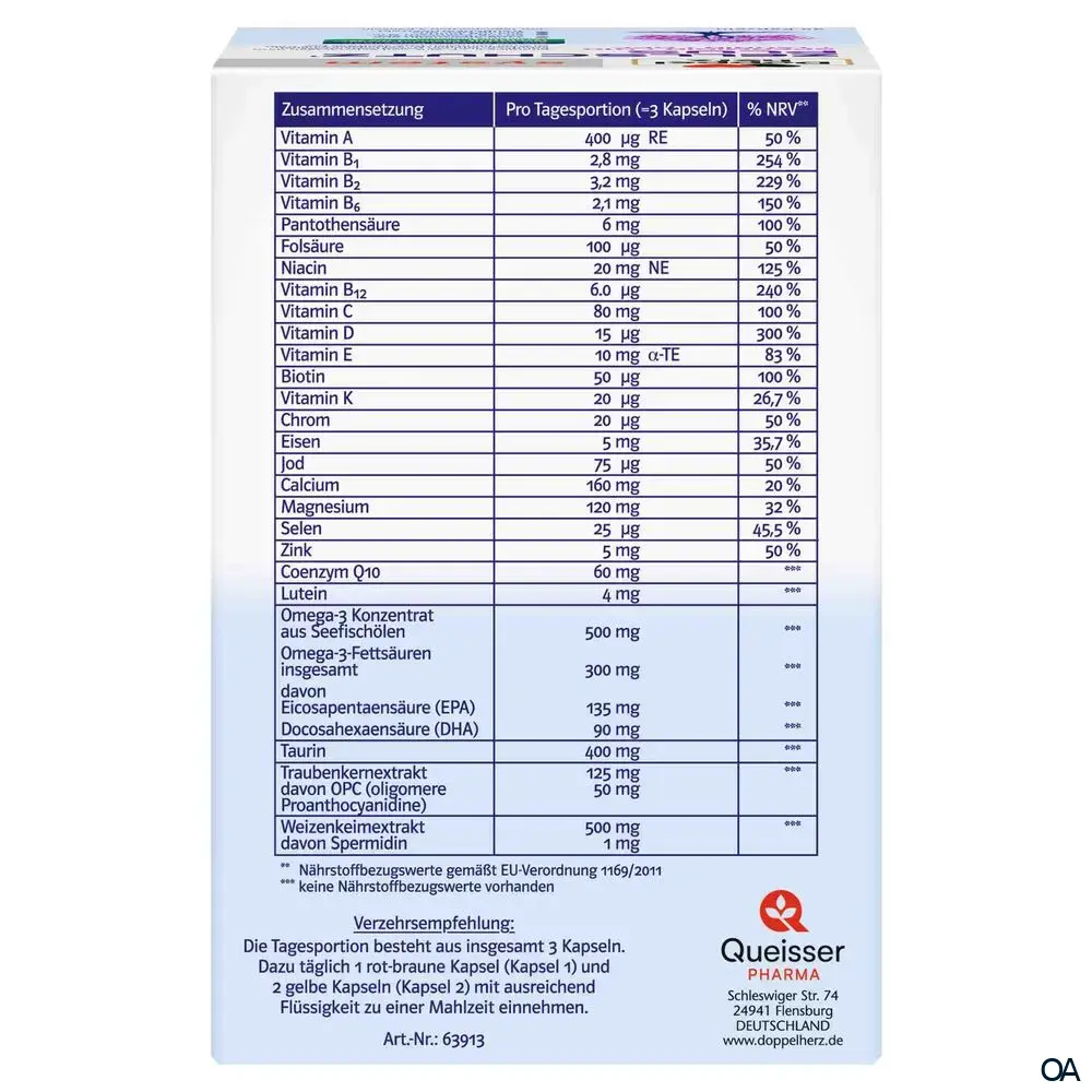 Doppelherz system ZELLSCHUTZ¹ PLUS SPERMIDIN + Q10 + TAURIN + OPC Kapseln