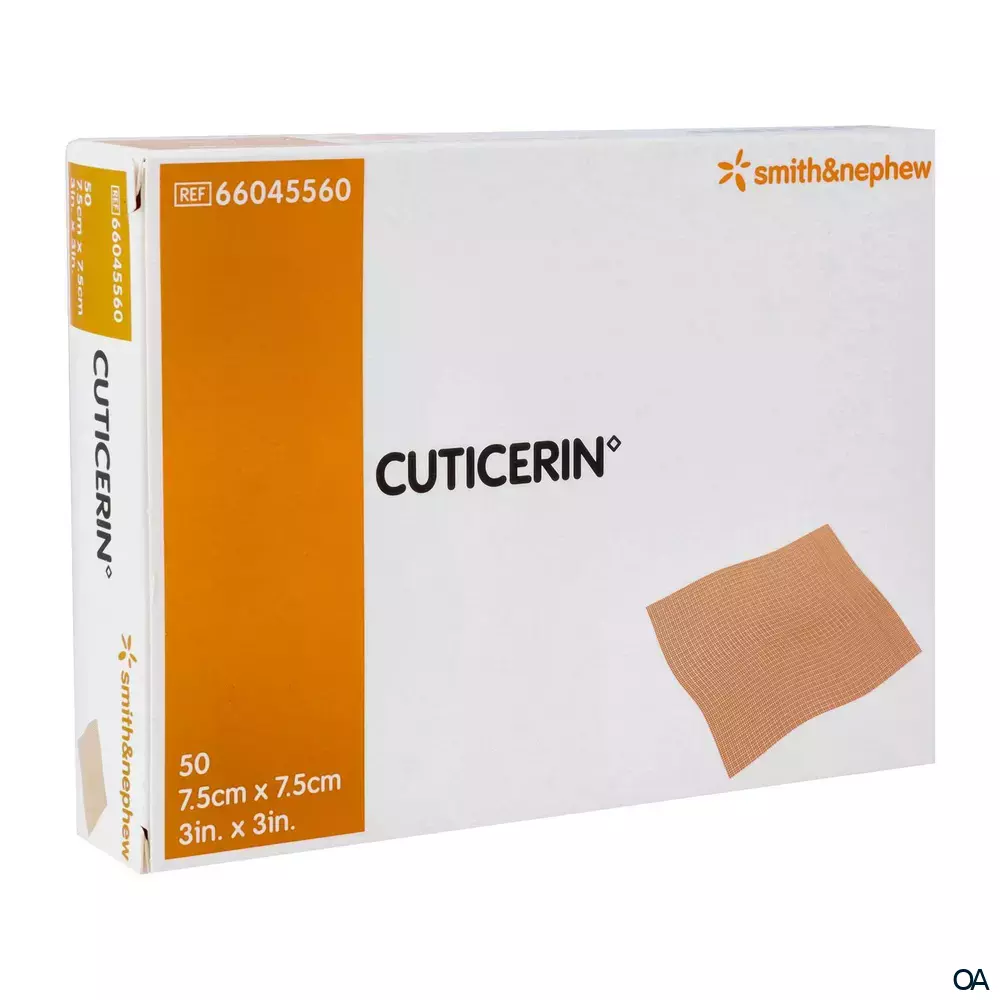CUTICERIN Eucerit®-haltige Salbenkompresse steril, 7,5 x 7,5 cm CUTICERIN Eucerit®-haltige Salbenkompresse steril, 7,5 x 7,5 cm