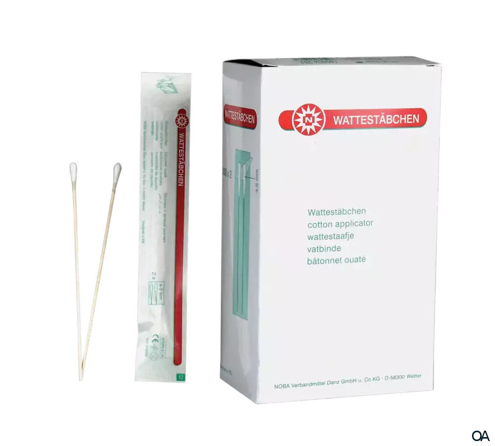 Nobamed Wattestäbchen Holz, Wattekopf 4-5 mm, 15 cm lang