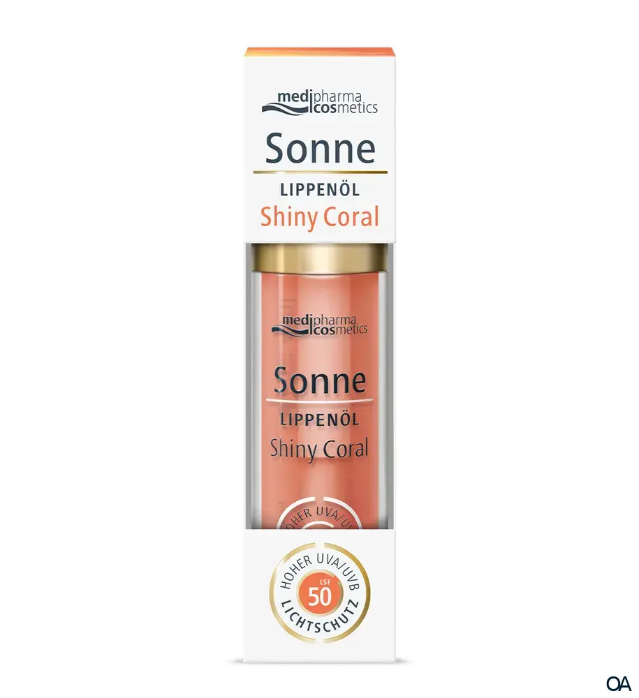 medipharma cosmetics Sonne Lippenöl Shiny Coral LSF 50
