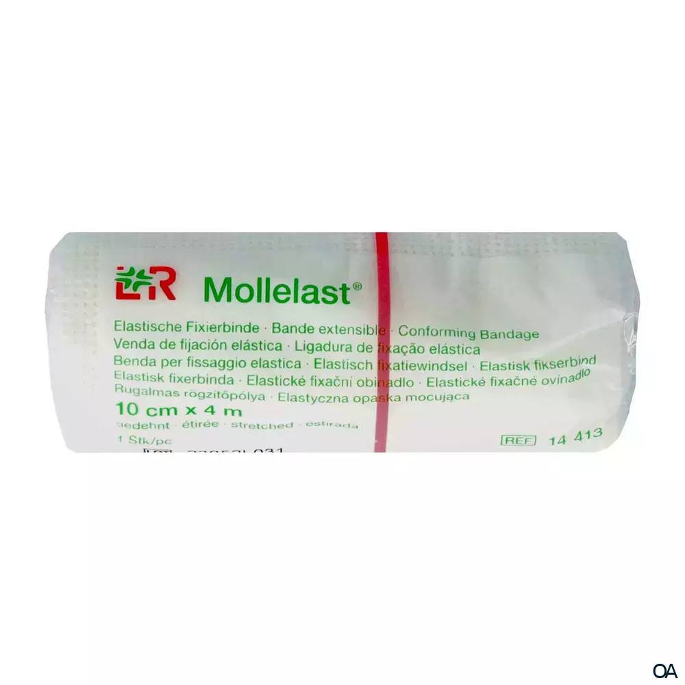 Mollelast® Elastische Fixierbinde, einzeln eingesiegelt, 10 cm x 4 m Mollelast® Elastische Fixierbinde, einzeln eingesiegelt, 10 cm x 4 m