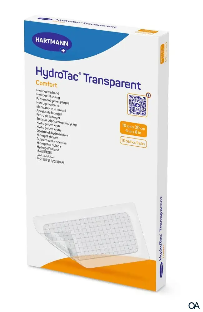 HydroTac® transparent comfort Hydrogelverband steril, 10 x 20 cm