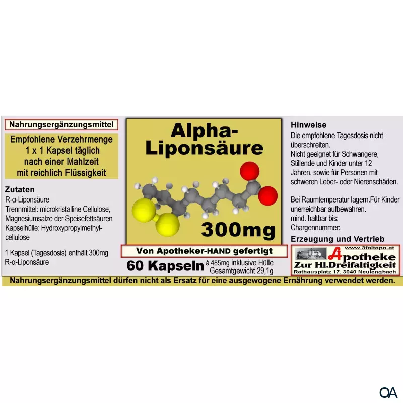 Alpha-Liponsäure 300 mg Kapseln Alpha-Liponsäure 300 mg Kapseln