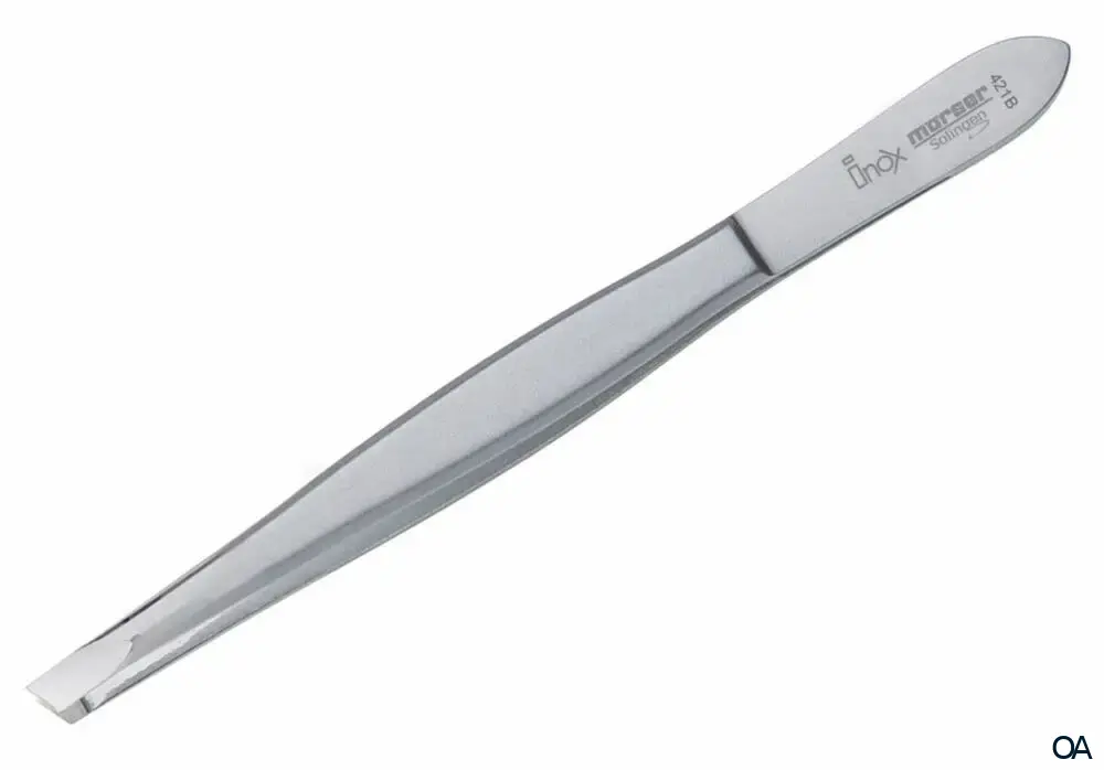 Mörser Solingen 421B Pinzette Inox (9 cm), schräg Mörser Solingen 421B Pinzette Inox (9 cm), schräg