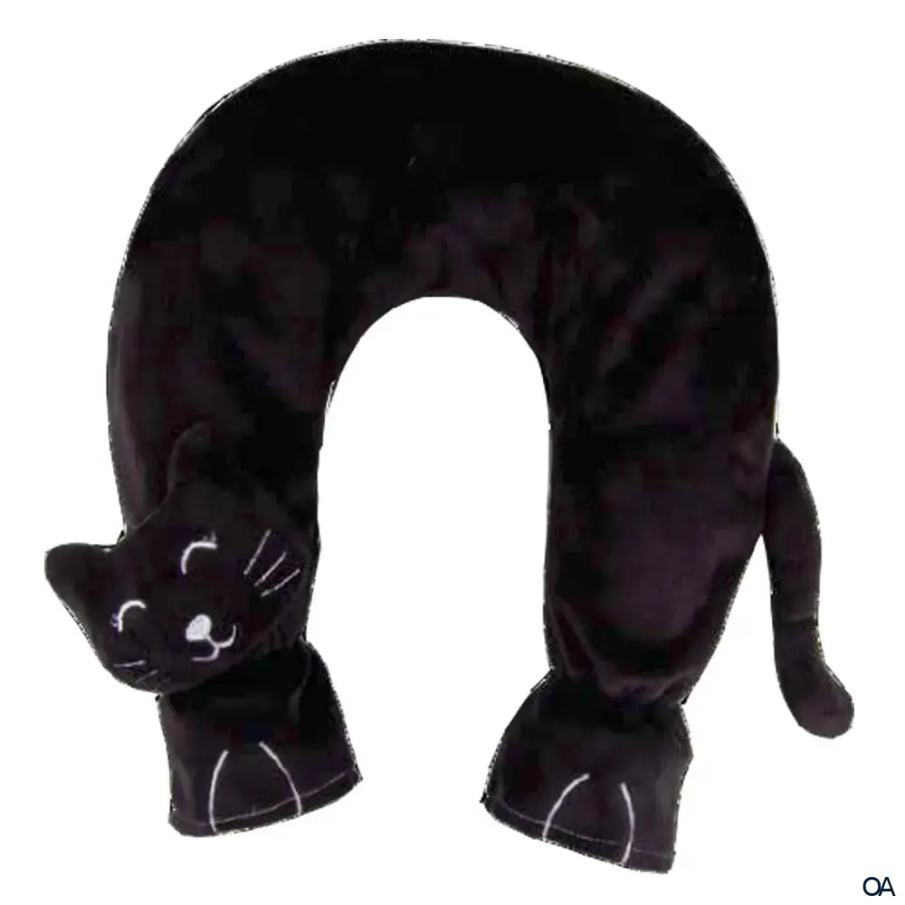 Sänger Nackenwärmflasche mit Katzenbezug, schwarz - 1,4L