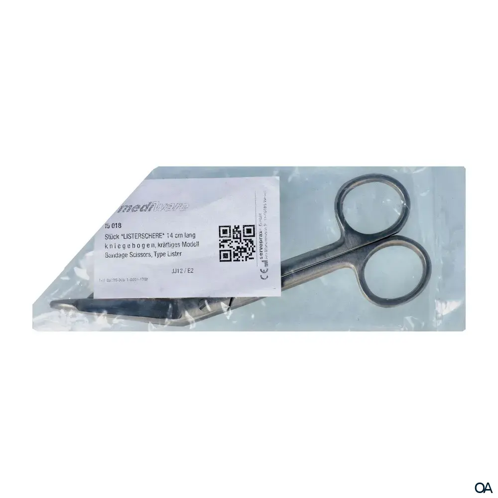 mediware Verbandschere kniegebogen nach Lister - 14 cm