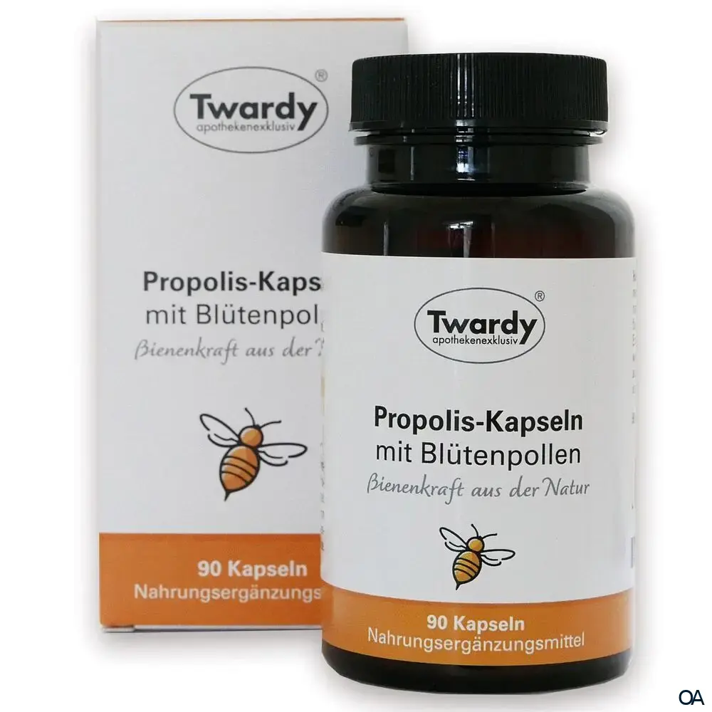Twardy Propolis‐Kapseln mit Blütenpollen