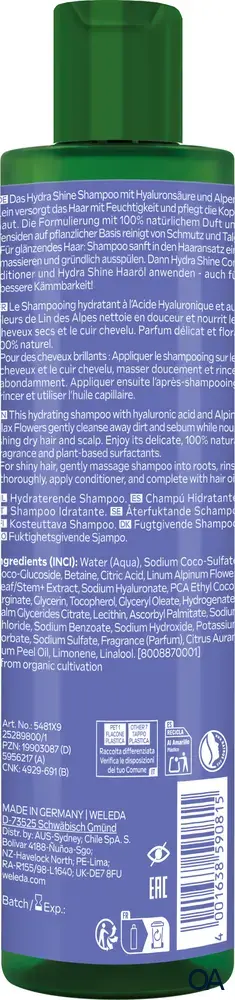 Weleda Hydra Shine Feuchtigkeits-Shampoo Alpen-Lein
