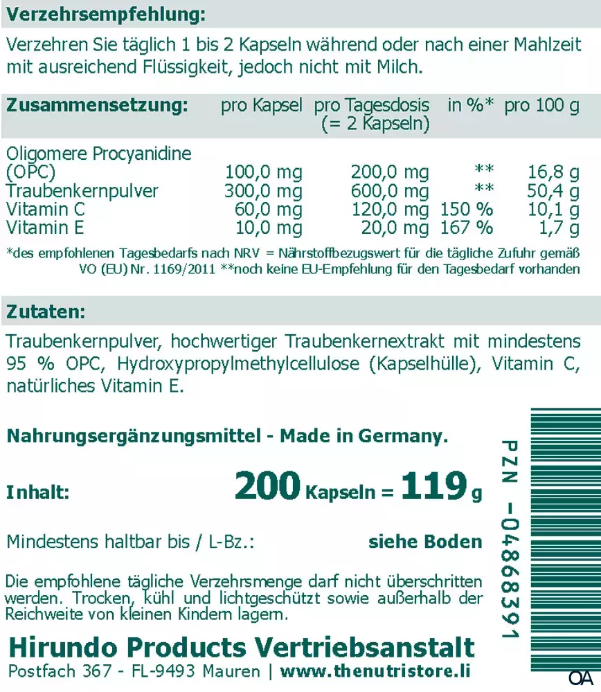 The Nutri Store OPC 100 Kapseln