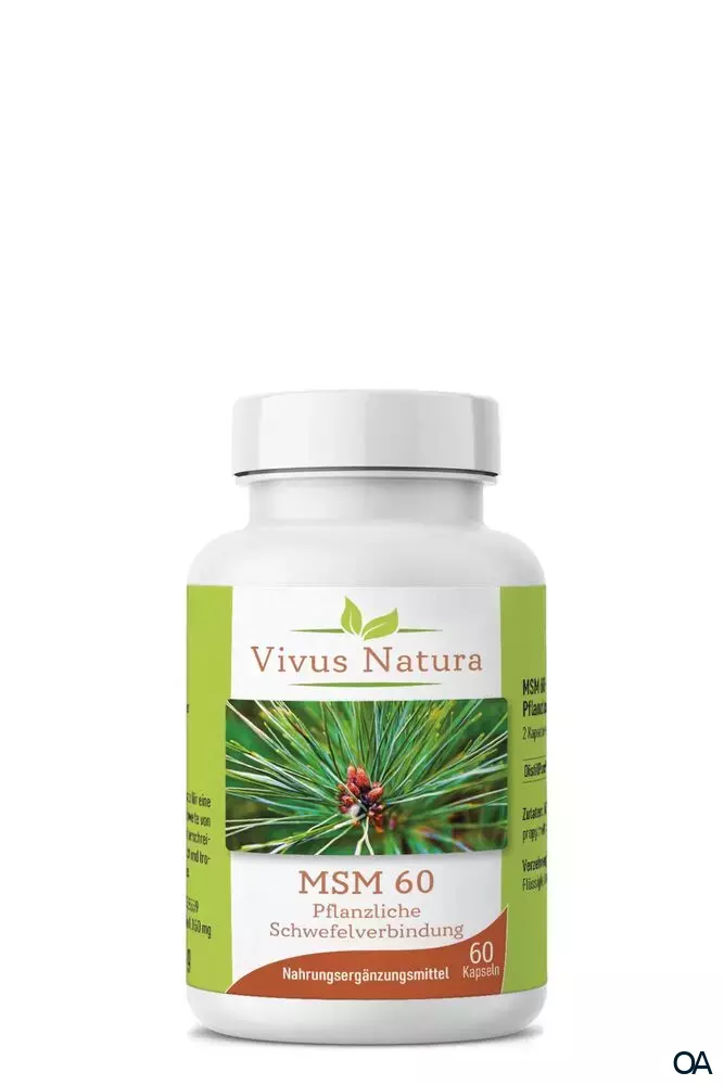 Vivus Natura MSM 60 Pflanzliche Schwefelverbindung Kapseln Vivus Natura MSM 60 Pflanzliche Schwefelverbindung Kapseln