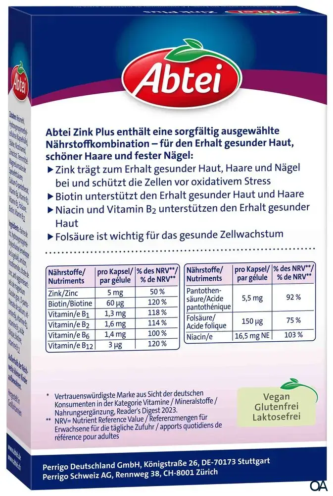 Abtei Zink Plus Kapseln Abtei Zink Plus Kapseln