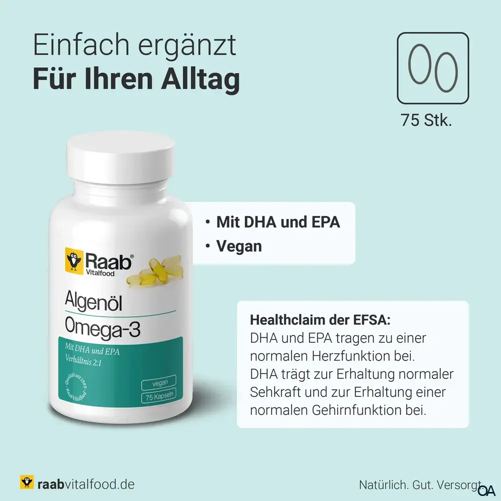 Raab® Vitalfood Algenöl Omega-3 Kapseln