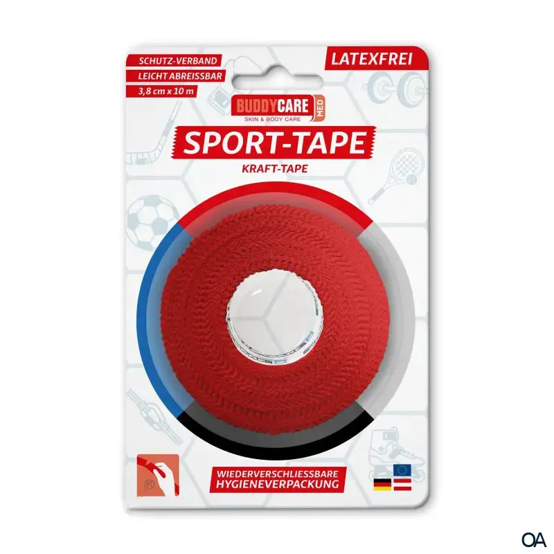 BUDDYCARE® MED Sport-Tape rot, 3,8 cm x 10m
