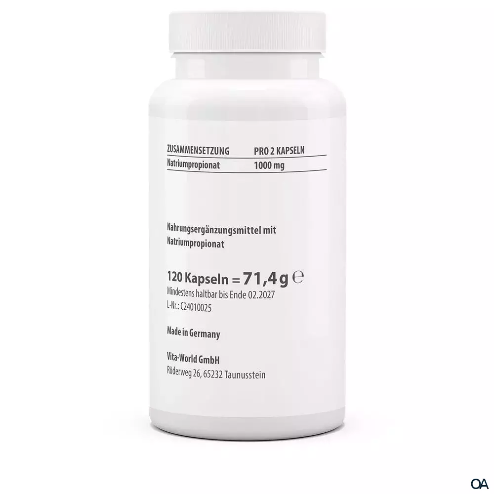Vitaworld Propionsäure 500 mg Kapseln