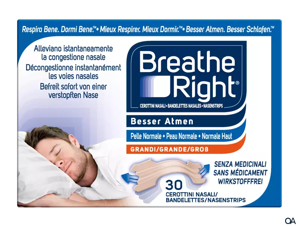 Besser Atmen Breathe Right® Nasenstrips Groß Beige Besser Atmen Breathe Right® Nasenstrips Groß Beige