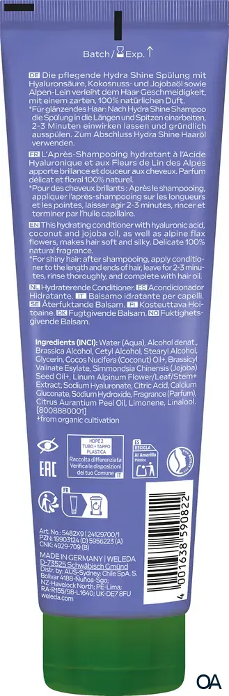 Weleda Hydra Shine Pflege Spülung Alpen Lein