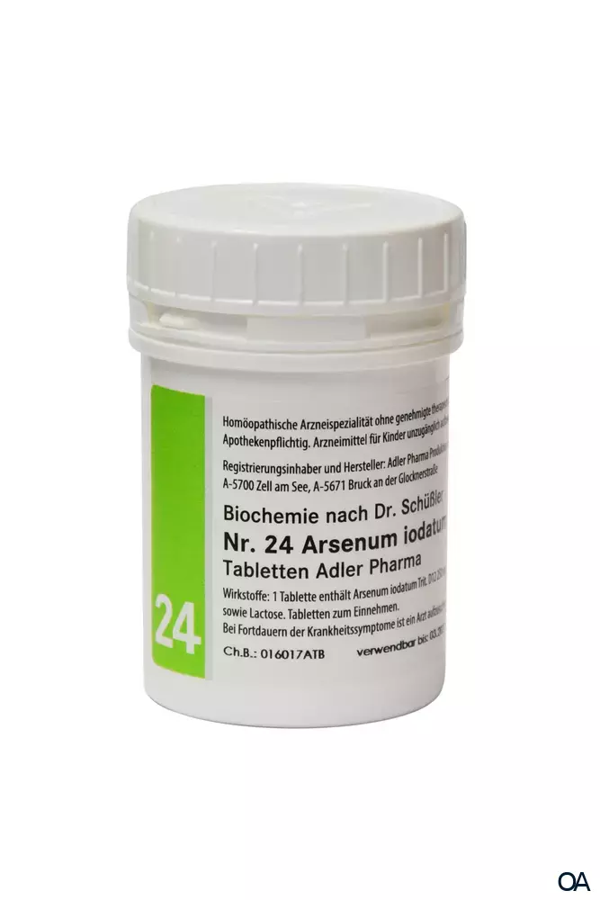 Schüßler Salz Adler Nr. 24 Arsenum jodatum D12 Tabletten Schüßler Salz Adler Nr. 24 Arsenum jodatum D12 Tabletten