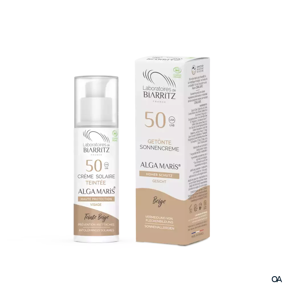 Alga Maris getönte Sonnencreme bio für Gesicht LSF 50 beige LdB Alga Maris getönte Sonnencreme bio für Gesicht LSF 50 beige LdB