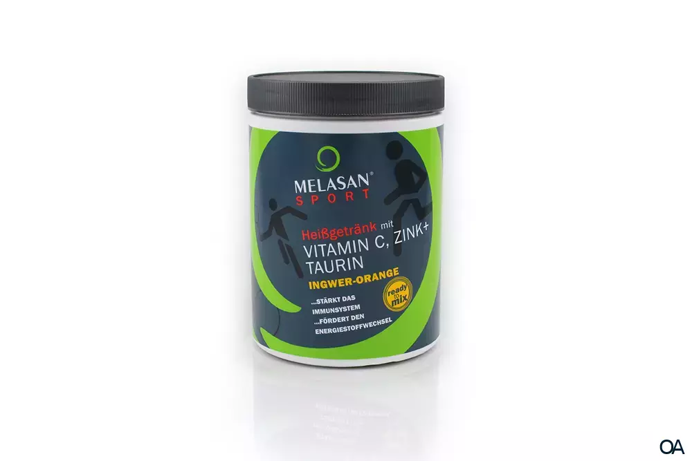 Melasan Sport Heißgetränk mit Vitamin C, Zink + Taurin Pulver Ingwer-Orange Melasan Sport Heißgetränk mit Vitamin C, Zink + Taurin Pulver Ingwer-Orange