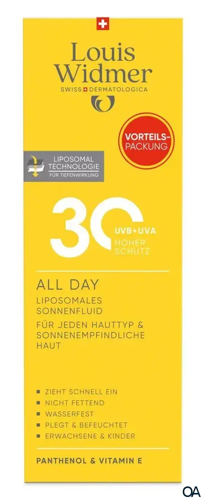 Louis Widmer suncare All Day 30 Liposomales Sonnenfluid - leicht parfümiert