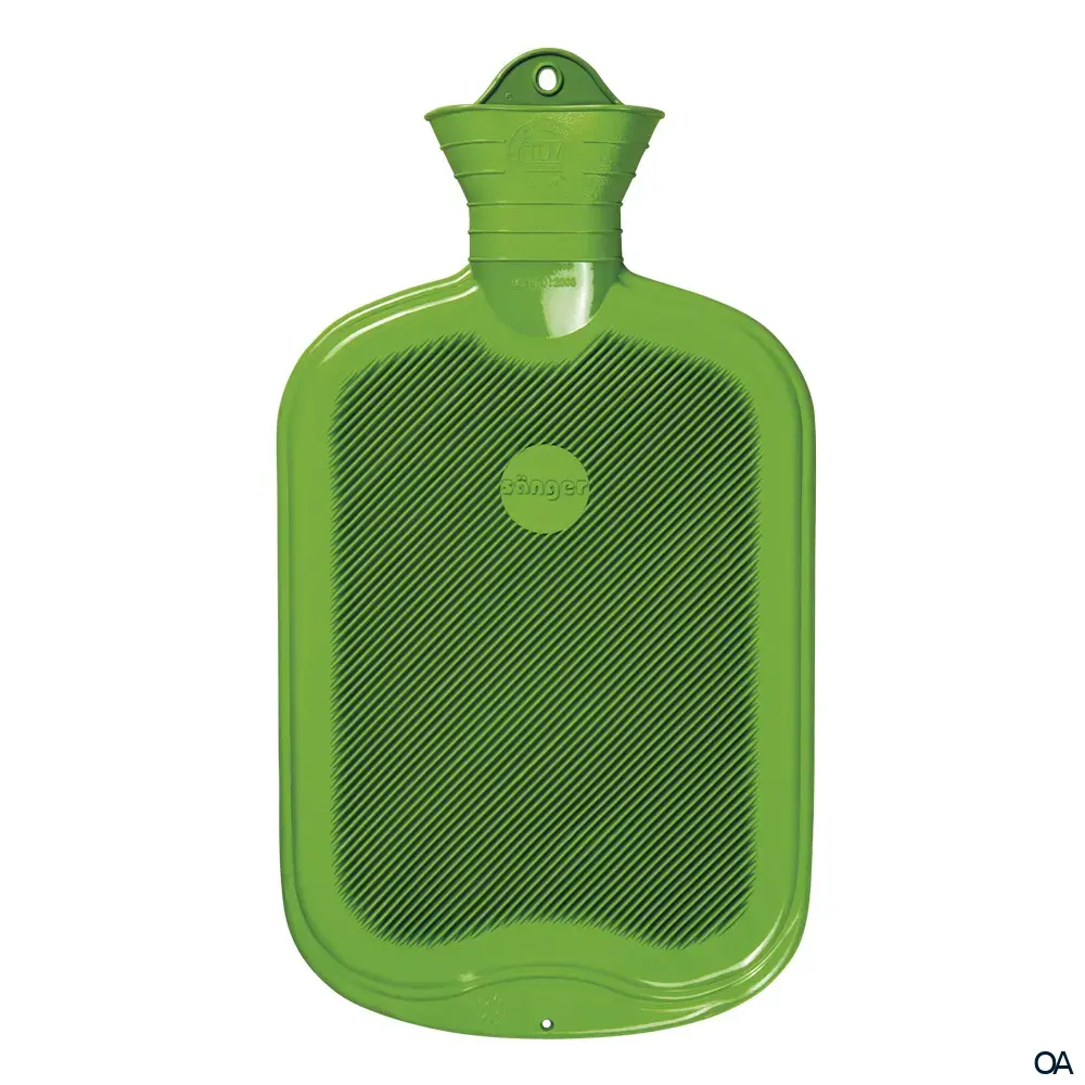 Sänger Wärmflasche beidseitig mit Lamelle grün - 2,0L