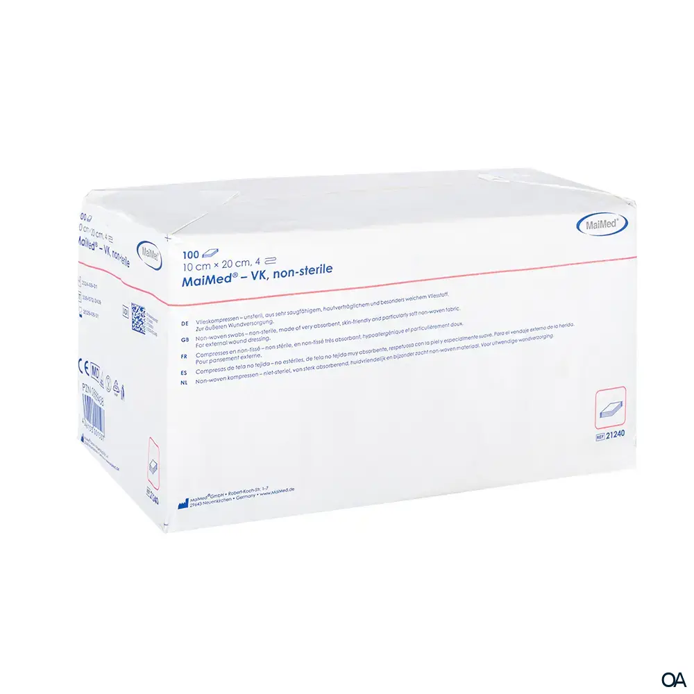 MaiMed Vlieskompressen 4-fach, unsteril, 10 x 20 cm