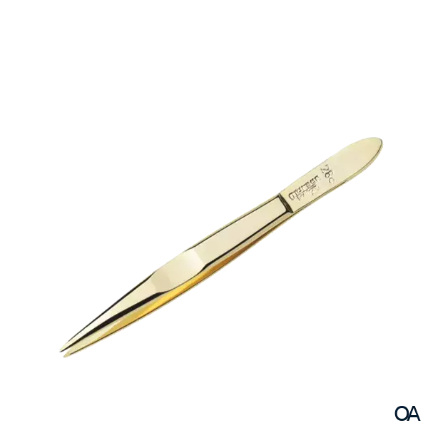 Mörser Solingen Pinzette spitz 24ct hartvergoldet Mörser Solingen Pinzette spitz 24ct hartvergoldet