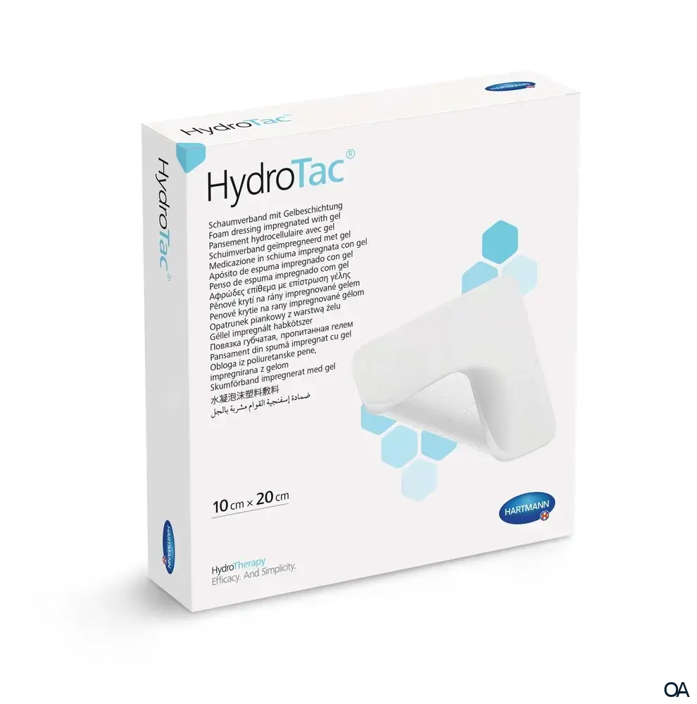 HydroTac® Schaumverband mit Gelbeschichtung steril, 10 x 20 cm HydroTac® Schaumverband mit Gelbeschichtung steril, 10 x 20 cm