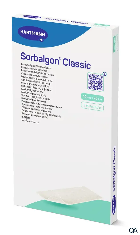 Sorbalgon® Classic Calciumalginat-Kompressen steril, 10 x 20 cm