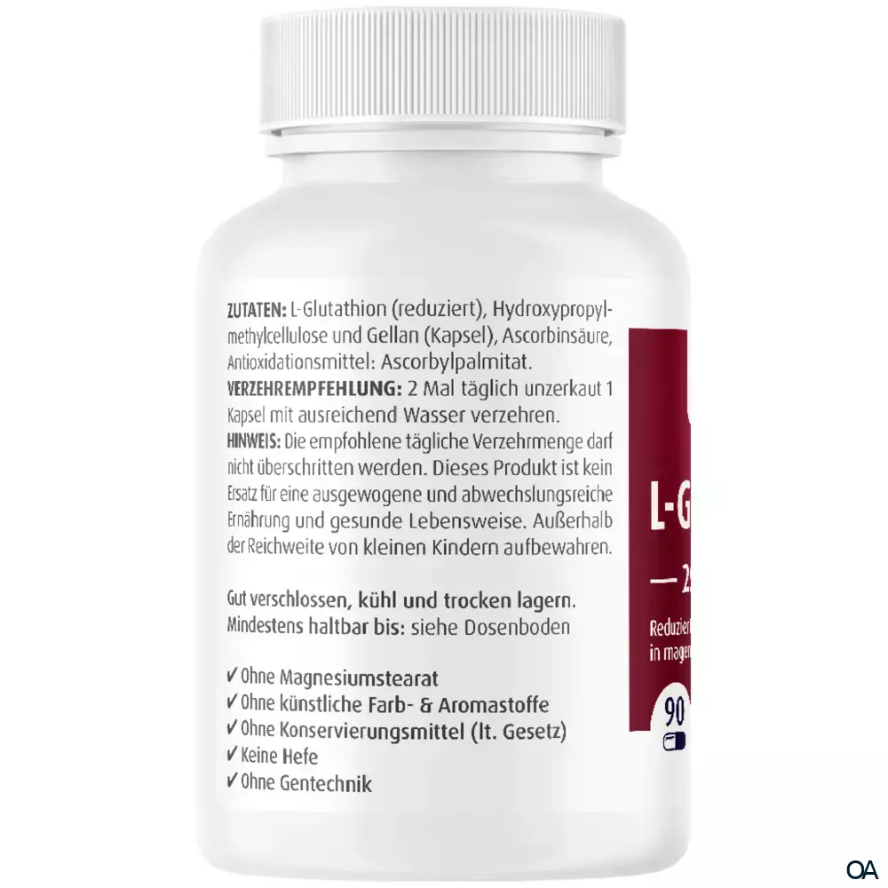 ZeinPharma Reduziertes L-Glutathion 250 mg Kapseln ZeinPharma Reduziertes L-Glutathion 250 mg Kapseln