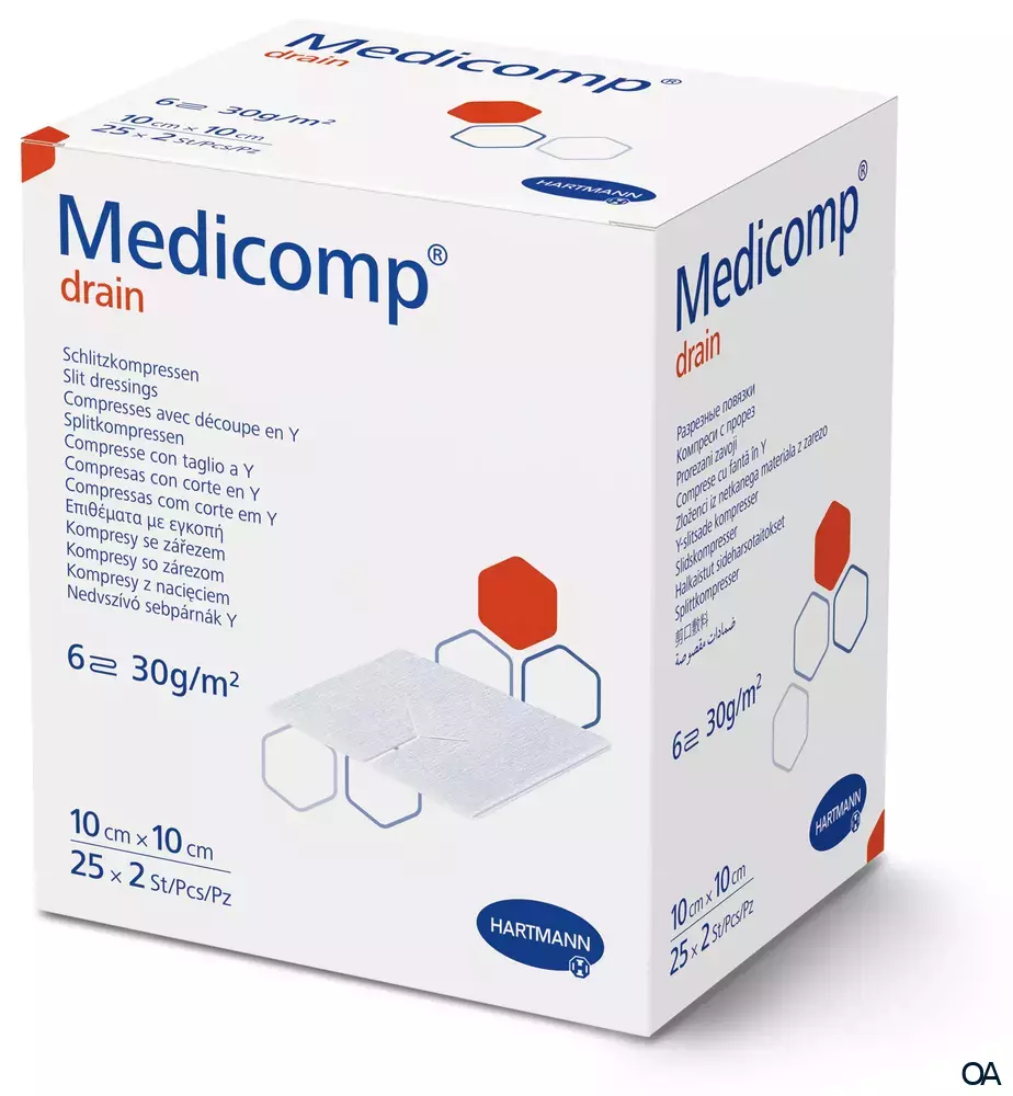 Medicomp® drain steril, 6fach, steril, 10 x 10 cm, 25 x 2 Stück