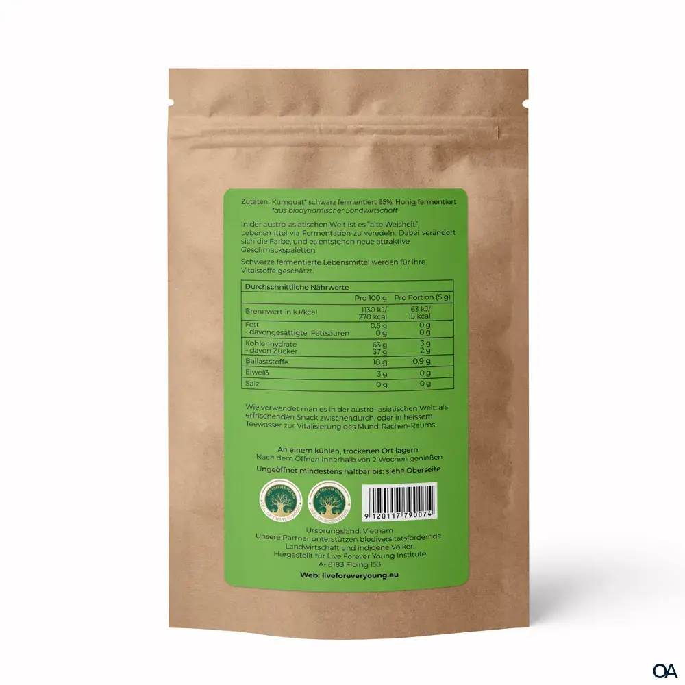 Live Forever Young Kumquat Fermentiert in Stücken
