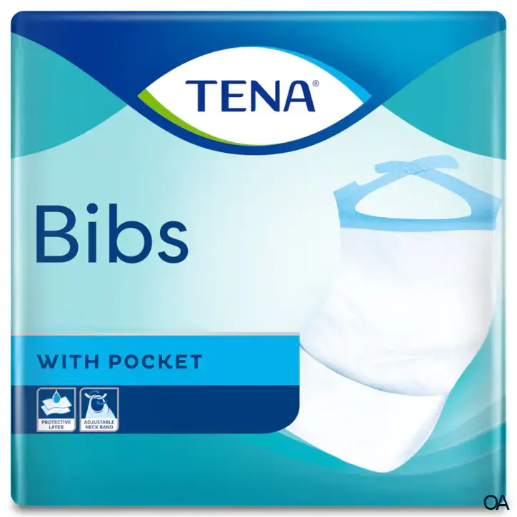 TENA Bibs Einweg-Schutzservietten für Erwachsene, Größe S/M, 46 x 37 cm