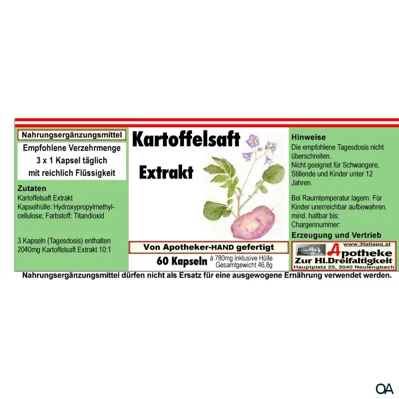 Kartoffelsaft Extrakt Kapseln