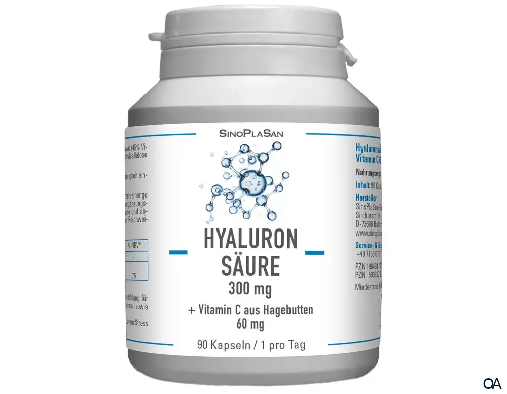 SinoPlaSan Hyaluronsäure 300 mg mit Vitamin C aus Hagebutten Kapseln