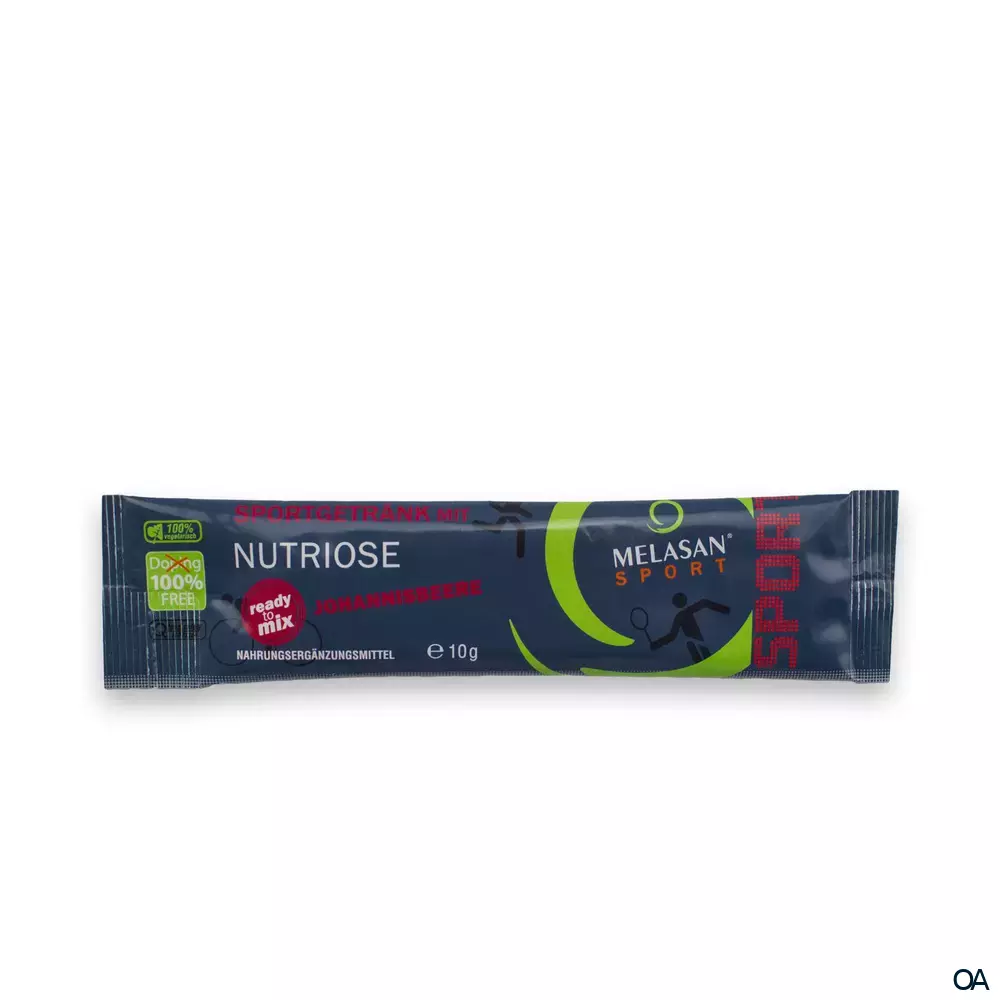 Melasan Sport Sportgetränk mit Nutriose Pulver-Sticks Johannisbeere 10 g