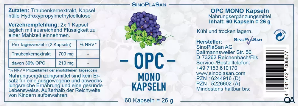 SinoPlaSan OPC MONO Kapseln SinoPlaSan OPC MONO Kapseln