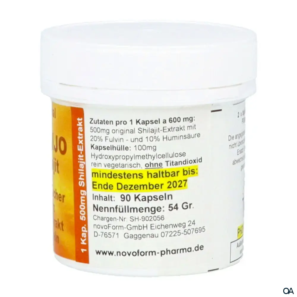Novoform Pharma Mumijo Shilajit organische Vollextrakt Kapseln