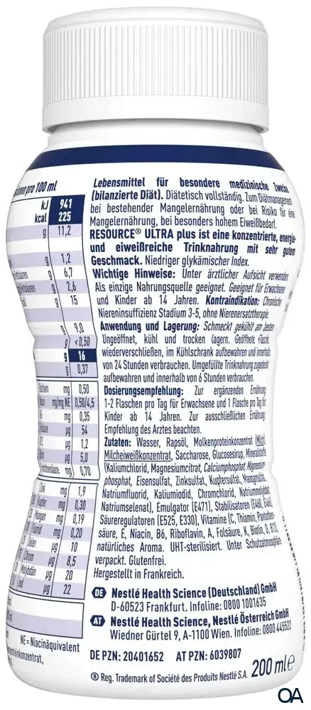 Resource® ULTRA plus High Protein Vanille Trinknahrung 200 ml