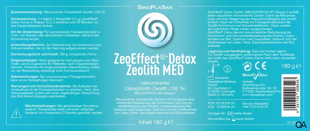 SinoPlaSan ZeoEffect-Detox Pulver