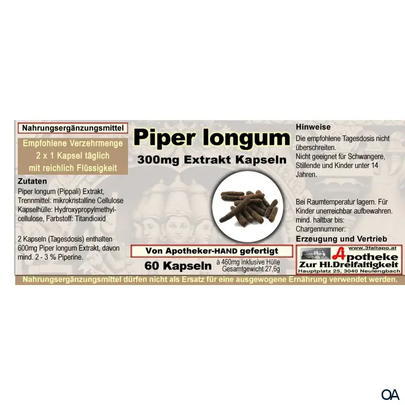 Piper Longum 300 mg Extrakt Kapseln